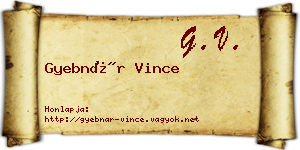 Gyebnár Vince névjegykártya
